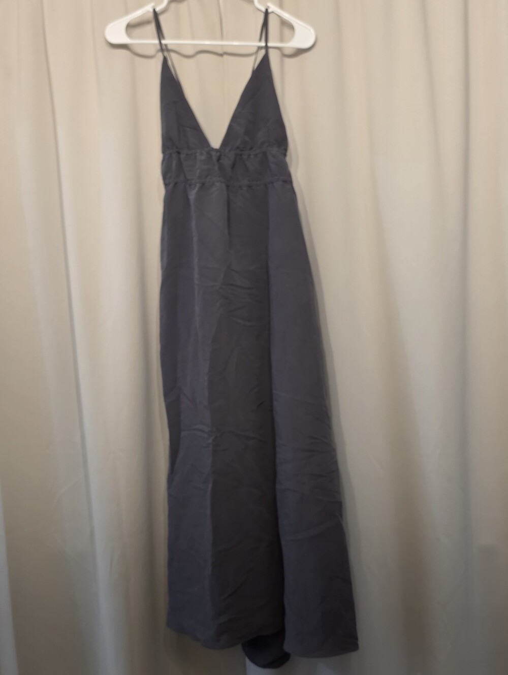 Zara Navy Maxi Dress Deep V Criss Cross Back Lightweight Summer-Never Worn